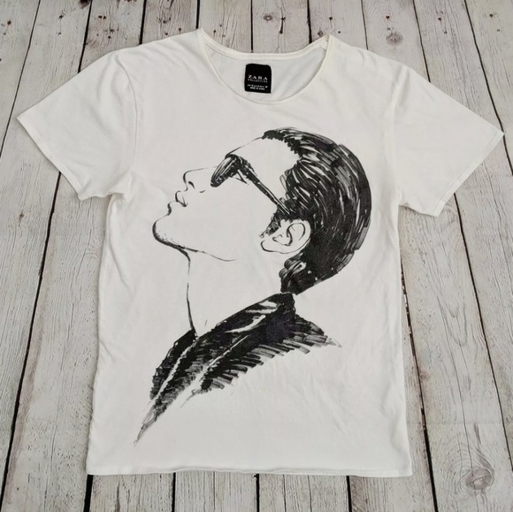 Zara Cream & Black Short Sleeve Tee